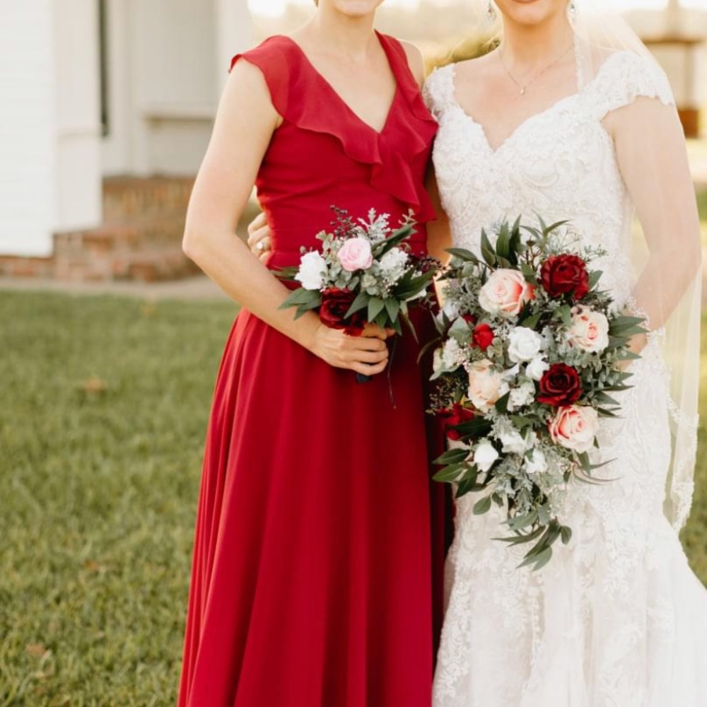 Mori Lee bridesmaid dress Claret size 6 21527